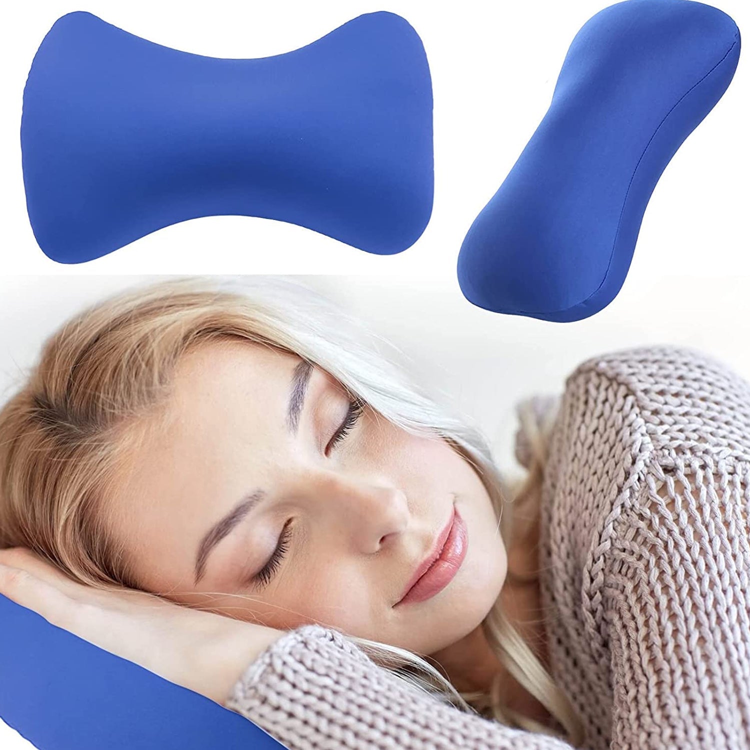 Close-up of the microbead roll neck pillow. Close-up of the microbead roll neck pillow.